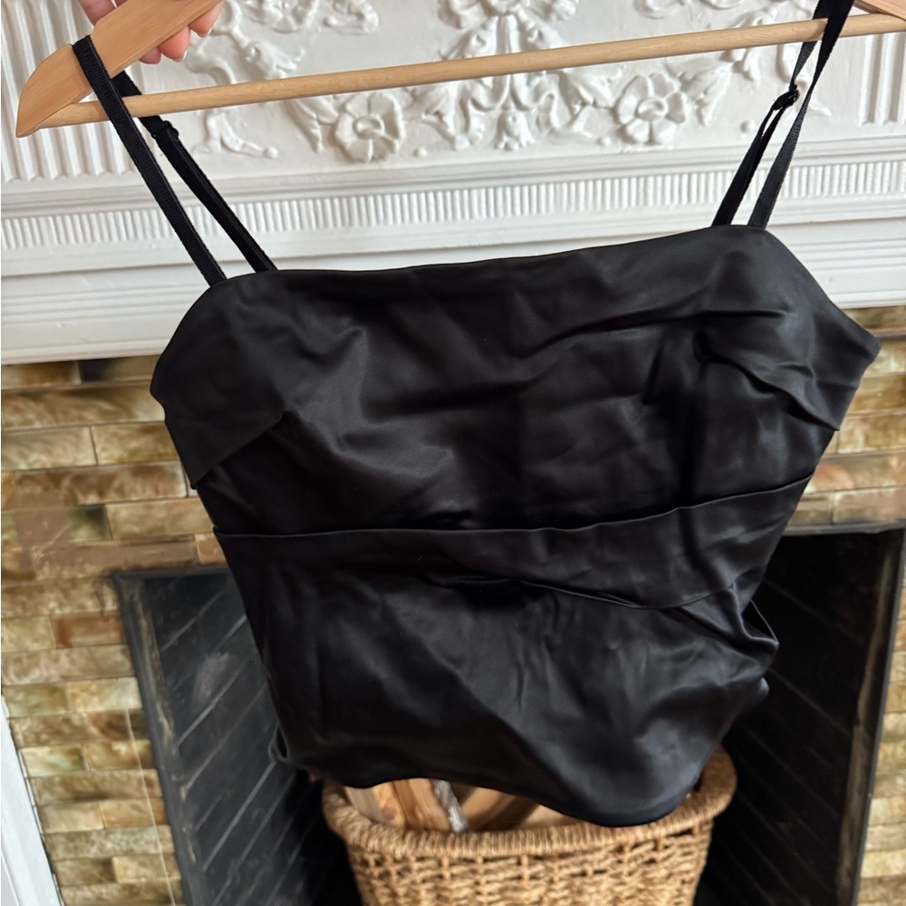 Wilfred Black Satin Camisole Top
